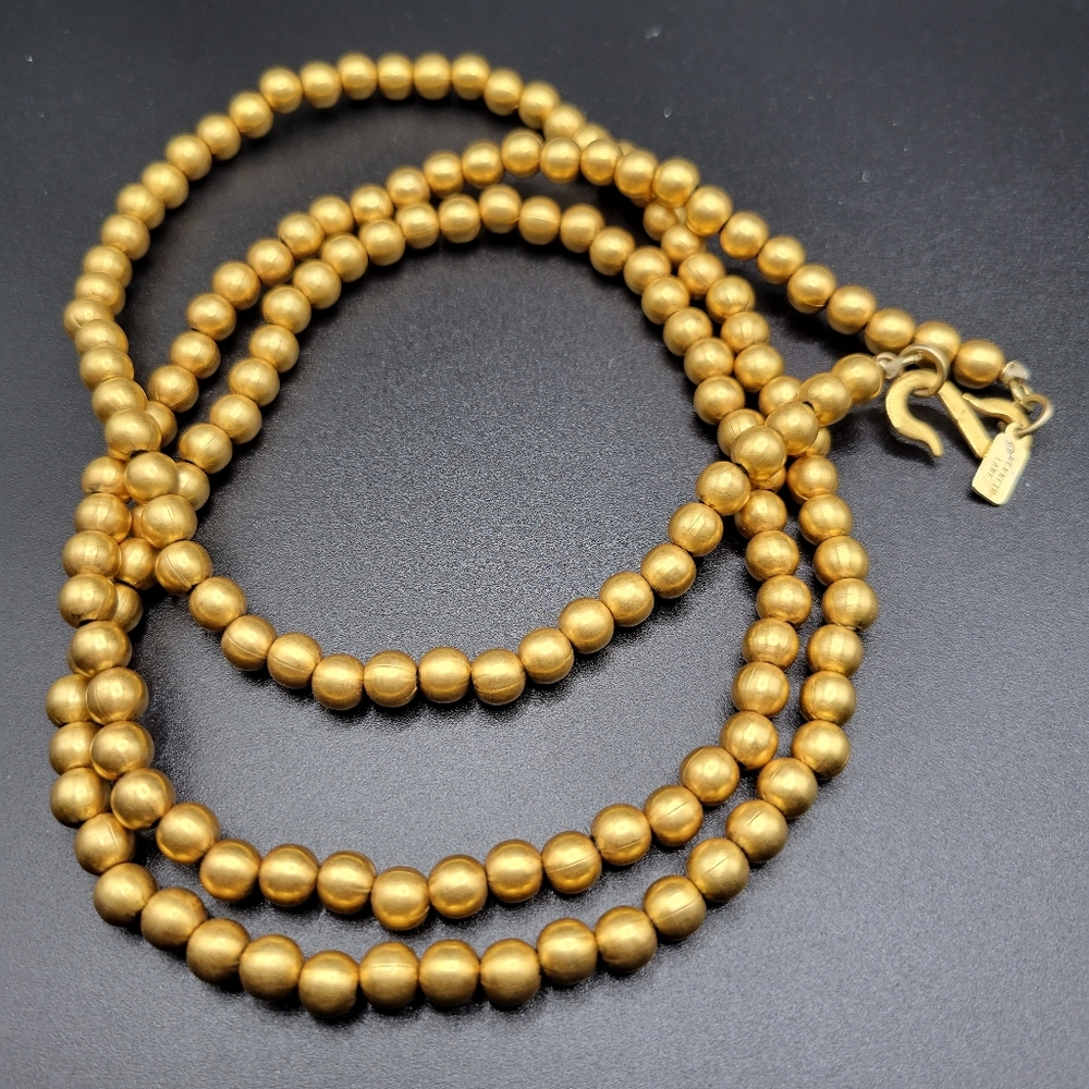 Vtg Kenneth Jay Lane (Kjl) 37" Gold Tone Balls Ne… - image 3